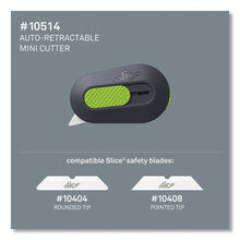 Load image into Gallery viewer, slice® wholesale. Mini Cutters, Double Sided, Replaceable, Stainless Steel, Gray, Green. HSD Wholesale: Janitorial Supplies, Breakroom Supplies, Office Supplies.