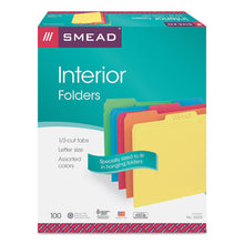 Load image into Gallery viewer, Smead® wholesale. Interior File Folders, 1-3-cut Tabs, Letter Size, Assorted, 100-box. HSD Wholesale: Janitorial Supplies, Breakroom Supplies, Office Supplies.