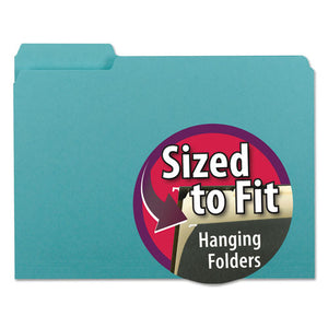 Smead® wholesale. Interior File Folders, 1-3-cut Tabs, Letter Size, Aqua, 100-box. HSD Wholesale: Janitorial Supplies, Breakroom Supplies, Office Supplies.