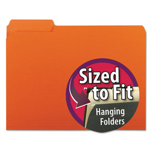 Smead® wholesale. Interior File Folders, 1-3-cut Tabs, Letter Size, Orange, 100-box. HSD Wholesale: Janitorial Supplies, Breakroom Supplies, Office Supplies.