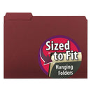 Smead® wholesale. Interior File Folders, 1-3-cut Tabs, Letter Size, Maroon, 100-box. HSD Wholesale: Janitorial Supplies, Breakroom Supplies, Office Supplies.
