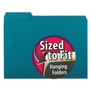 Smead® wholesale. Interior File Folders, 1-3-cut Tabs, Letter Size, Teal, 100-box. HSD Wholesale: Janitorial Supplies, Breakroom Supplies, Office Supplies.