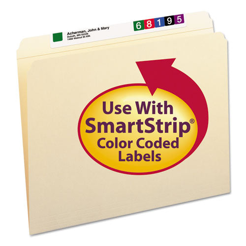 Smead® wholesale. Reinforced Tab Manila File Folders, Straight Tab, Letter Size, 11 Pt. Manila, 100-box. HSD Wholesale: Janitorial Supplies, Breakroom Supplies, Office Supplies.