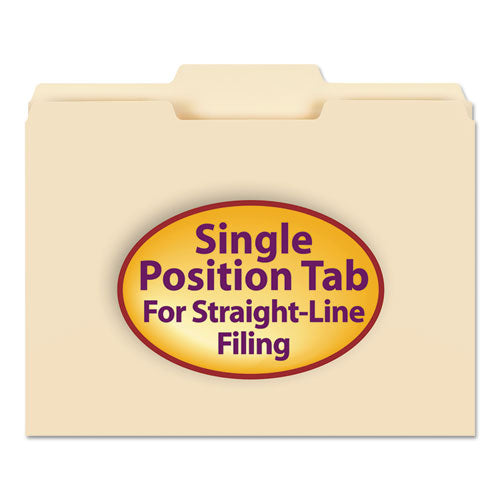 Smead® wholesale. Manila File Folders, 1-3-cut Tabs, Center Position, Letter Size, 100-box. HSD Wholesale: Janitorial Supplies, Breakroom Supplies, Office Supplies.