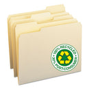 Smead® wholesale. 100% Recycled Manila Top Tab File Folders, 1-3-cut Tabs, Letter Size, 100-box. HSD Wholesale: Janitorial Supplies, Breakroom Supplies, Office Supplies.