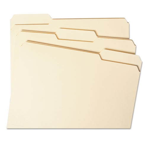 Smead® wholesale. 100% Recycled Reinforced Top Tab File Folders, 1-3-cut Tabs, Letter Size, Manila, 100-box. HSD Wholesale: Janitorial Supplies, Breakroom Supplies, Office Supplies.