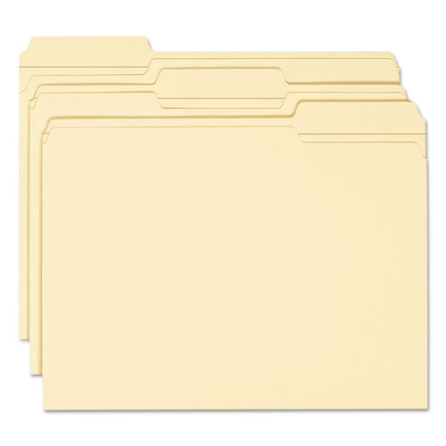 Smead® wholesale. 100% Recycled Reinforced Top Tab File Folders, 1-3-cut Tabs, Letter Size, Manila, 100-box. HSD Wholesale: Janitorial Supplies, Breakroom Supplies, Office Supplies.