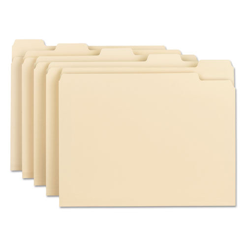 Smead® wholesale. Manila File Folders, 1-5-cut Tabs, Letter Size, 100-box. HSD Wholesale: Janitorial Supplies, Breakroom Supplies, Office Supplies.
