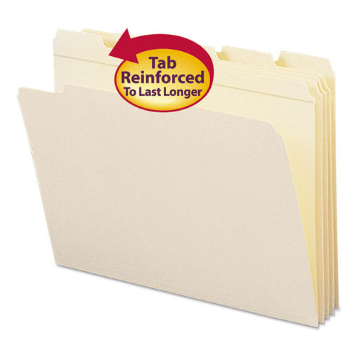 Smead® wholesale. Reinforced Tab Manila File Folders, 1-5-cut Tabs, Letter Size, 11 Pt. Manila, 100-box. HSD Wholesale: Janitorial Supplies, Breakroom Supplies, Office Supplies.