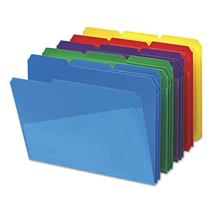 Smead® wholesale. Poly Colored File Folders With Slash Pocket, 1-3-cut Tabs, Letter Size, Assorted, 30-box. HSD Wholesale: Janitorial Supplies, Breakroom Supplies, Office Supplies.