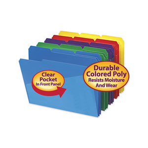 Smead® wholesale. Poly Colored File Folders With Slash Pocket, 1-3-cut Tabs, Letter Size, Assorted, 30-box. HSD Wholesale: Janitorial Supplies, Breakroom Supplies, Office Supplies.