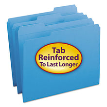 Load image into Gallery viewer, Smead® wholesale. Reinforced Top Tab Colored File Folders, 1-3-cut Tabs, Letter Size, Blue, 100-box. HSD Wholesale: Janitorial Supplies, Breakroom Supplies, Office Supplies.