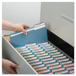 Smead® wholesale. Reinforced Top Tab Colored File Folders, 1-3-cut Tabs, Letter Size, Blue, 100-box. HSD Wholesale: Janitorial Supplies, Breakroom Supplies, Office Supplies.