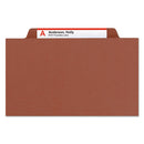 Smead® wholesale. 100% Recycled Pressboard Classification Folders, 1 Divider, Letter Size, Red, 10-box. HSD Wholesale: Janitorial Supplies, Breakroom Supplies, Office Supplies.