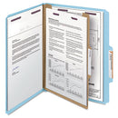 Smead® wholesale. Four-section Pressboard Top Tab Classification Folders With Safeshield Fasteners, 1 Divider, Letter Size, Blue, 10-box. HSD Wholesale: Janitorial Supplies, Breakroom Supplies, Office Supplies.