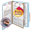 Smead® wholesale. Four-section Pressboard Top Tab Classification Folders With Safeshield Fasteners, 1 Divider, Letter Size, Blue, 10-box. HSD Wholesale: Janitorial Supplies, Breakroom Supplies, Office Supplies.