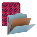 Smead® wholesale. Four-section Pressboard Top Tab Classification Folders With Safeshield Fasteners, 1 Divider, Letter Size, Blue, 10-box. HSD Wholesale: Janitorial Supplies, Breakroom Supplies, Office Supplies.