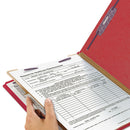 Smead® wholesale. Four-section Pressboard Top Tab Classification Folders With Safeshield Fasteners, 1 Divider, Letter Size, Bright Red, 10-box. HSD Wholesale: Janitorial Supplies, Breakroom Supplies, Office Supplies.