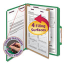 Smead® wholesale. Four-section Pressboard Top Tab Classification Folders With Safeshield Fasteners, 1 Divider, Letter Size, Green, 10-box. HSD Wholesale: Janitorial Supplies, Breakroom Supplies, Office Supplies.