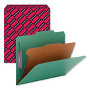 Smead® wholesale. Four-section Pressboard Top Tab Classification Folders With Safeshield Fasteners, 1 Divider, Letter Size, Green, 10-box. HSD Wholesale: Janitorial Supplies, Breakroom Supplies, Office Supplies.