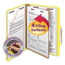 Smead® wholesale. Four-section Pressboard Top Tab Classification Folders With Safeshield Fasteners, 1 Divider, Letter Size, Yellow, 10-box. HSD Wholesale: Janitorial Supplies, Breakroom Supplies, Office Supplies.