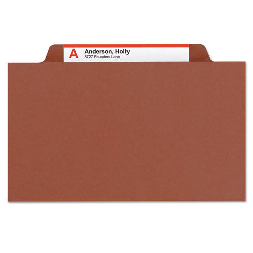Smead® wholesale. Pressboard Classification Folders With Safeshield Coated Fasteners, 2-5 Cut, 1 Divider, Letter Size, Red, 10-box. HSD Wholesale: Janitorial Supplies, Breakroom Supplies, Office Supplies.