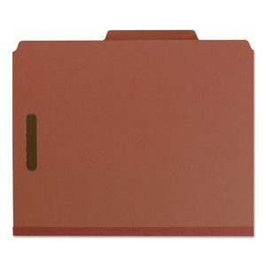 Smead® wholesale. 100% Recycled Pressboard Classification Folders, 2 Dividers, Letter Size, Red, 10-box. HSD Wholesale: Janitorial Supplies, Breakroom Supplies, Office Supplies.