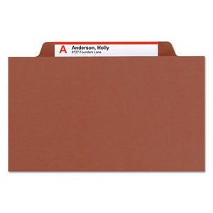 Smead® wholesale. 100% Recycled Pressboard Classification Folders, 2 Dividers, Letter Size, Red, 10-box. HSD Wholesale: Janitorial Supplies, Breakroom Supplies, Office Supplies.