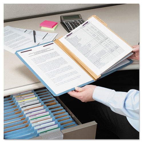 Smead® wholesale. Six-section Pressboard Top Tab Classification Folders With Safeshield Fasteners, 2 Dividers, Letter Size, Blue, 10-box. HSD Wholesale: Janitorial Supplies, Breakroom Supplies, Office Supplies.