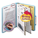 Smead® wholesale. Six-section Pressboard Top Tab Classification Folders With Safeshield Fasteners, 2 Dividers, Letter Size, Blue, 10-box. HSD Wholesale: Janitorial Supplies, Breakroom Supplies, Office Supplies.