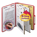 Smead® wholesale. Six-section Pressboard Top Tab Classification Folders With Safeshield Fasteners, 2 Dividers, Letter Size, Bright Red, 10-box. HSD Wholesale: Janitorial Supplies, Breakroom Supplies, Office Supplies.