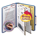 Smead® wholesale. Six-section Pressboard Top Tab Classification Folders With Safeshield Fasteners, 2 Dividers, Letter Size, Dark Blue, 10-box. HSD Wholesale: Janitorial Supplies, Breakroom Supplies, Office Supplies.