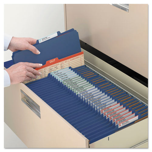 Smead® wholesale. Six-section Pressboard Top Tab Classification Folders With Safeshield Fasteners, 2 Dividers, Letter Size, Dark Blue, 10-box. HSD Wholesale: Janitorial Supplies, Breakroom Supplies, Office Supplies.