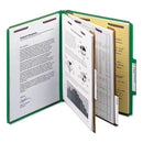 Smead® wholesale. Six-section Pressboard Top Tab Classification Folders With Safeshield Fasteners, 2 Dividers, Letter Size, Green, 10-box. HSD Wholesale: Janitorial Supplies, Breakroom Supplies, Office Supplies.