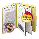 Smead® wholesale. Six-section Pressboard Top Tab Classification Folders With Safeshield Fasteners, 2 Dividers, Letter Size, Yellow, 10-box. HSD Wholesale: Janitorial Supplies, Breakroom Supplies, Office Supplies.