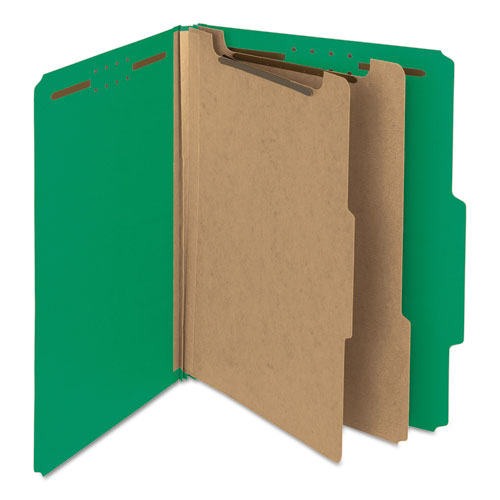 Smead® wholesale. 100% Recycled Pressboard Classification Folders, 2 Dividers, Letter Size, Green, 10-box. HSD Wholesale: Janitorial Supplies, Breakroom Supplies, Office Supplies.