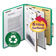 Smead® wholesale. 100% Recycled Pressboard Classification Folders, 2 Dividers, Letter Size, Green, 10-box. HSD Wholesale: Janitorial Supplies, Breakroom Supplies, Office Supplies.