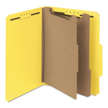 Load image into Gallery viewer, Smead® wholesale. 100% Recycled Pressboard Classification Folders, 2 Dividers, Letter Size, Yellow, 10-box. HSD Wholesale: Janitorial Supplies, Breakroom Supplies, Office Supplies.