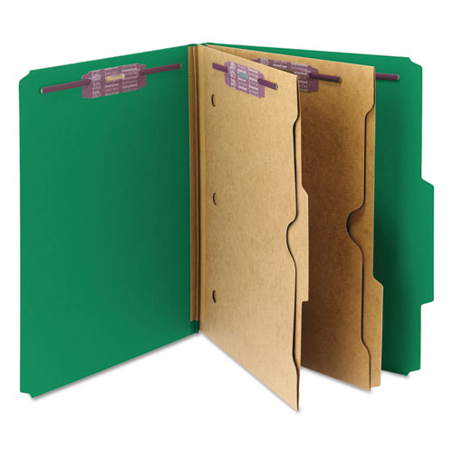 Smead® wholesale. 6-section Pressboard Top Tab Pocket-style Classification Folders With Safeshield Fasteners, 2 Dividers, Letter, Green, 10-box. HSD Wholesale: Janitorial Supplies, Breakroom Supplies, Office Supplies.
