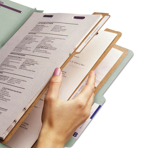 Smead® wholesale. Pressboard Classification Folders With Safeshield Coated Fasteners, 2-5 Cut, 3 Dividers, Letter Size, Gray-green, 10-box. HSD Wholesale: Janitorial Supplies, Breakroom Supplies, Office Supplies.