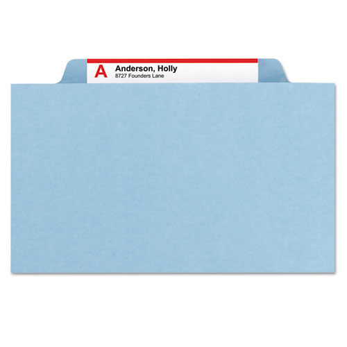 Smead® wholesale. Eight-section Pressboard Top Tab Classification Folders With Safeshield Fasteners, 3 Dividers, Letter Size, Blue, 10-box. HSD Wholesale: Janitorial Supplies, Breakroom Supplies, Office Supplies.