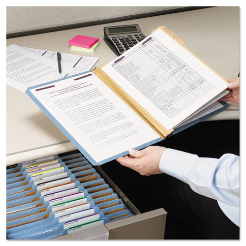 Smead® wholesale. Eight-section Pressboard Top Tab Classification Folders With Safeshield Fasteners, 3 Dividers, Letter Size, Blue, 10-box. HSD Wholesale: Janitorial Supplies, Breakroom Supplies, Office Supplies.