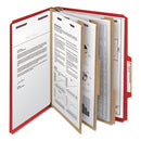 Smead® wholesale. Eight-section Pressboard Top Tab Classification Folders With Safeshield Fasteners, 3 Dividers, Letter Size, Bright Red, 10-bx. HSD Wholesale: Janitorial Supplies, Breakroom Supplies, Office Supplies.