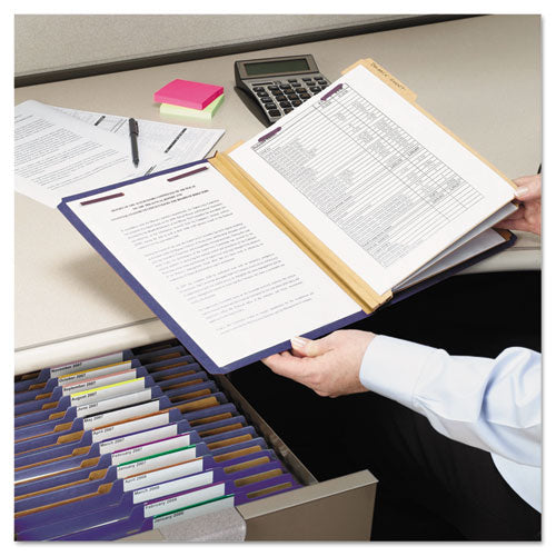 Smead® wholesale. Eight-section Pressboard Top Tab Classification Folders With Safeshield Fasteners, 3 Dividers, Letter Size, Dark Blue, 10-box. HSD Wholesale: Janitorial Supplies, Breakroom Supplies, Office Supplies.