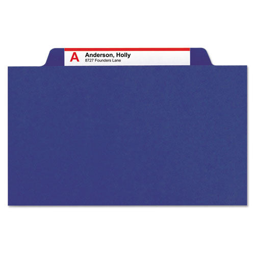 Smead® wholesale. Eight-section Pressboard Top Tab Classification Folders With Safeshield Fasteners, 3 Dividers, Letter Size, Dark Blue, 10-box. HSD Wholesale: Janitorial Supplies, Breakroom Supplies, Office Supplies.