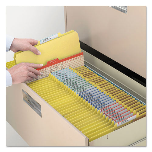 Smead® wholesale. Eight-section Pressboard Top Tab Classification Folders With Safeshield Fasteners, 3 Dividers, Letter Size, Yellow, 10-box. HSD Wholesale: Janitorial Supplies, Breakroom Supplies, Office Supplies.