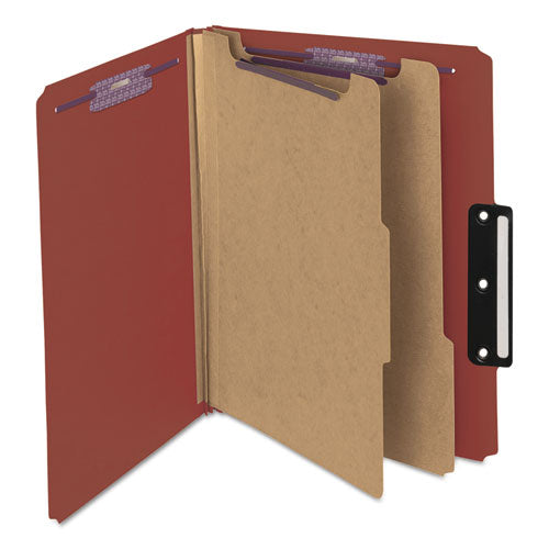 Smead® wholesale. Pressboard Classification Folders With Safeshield Coated Fasteners, 1-3-cut, 2 Dividers, Letter Size, Red, 10-box. HSD Wholesale: Janitorial Supplies, Breakroom Supplies, Office Supplies.