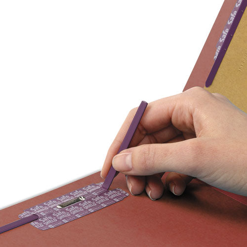 Smead® wholesale. Pressboard Classification Folders With Safeshield Coated Fasteners, 1-3-cut, 2 Dividers, Letter Size, Red, 10-box. HSD Wholesale: Janitorial Supplies, Breakroom Supplies, Office Supplies.