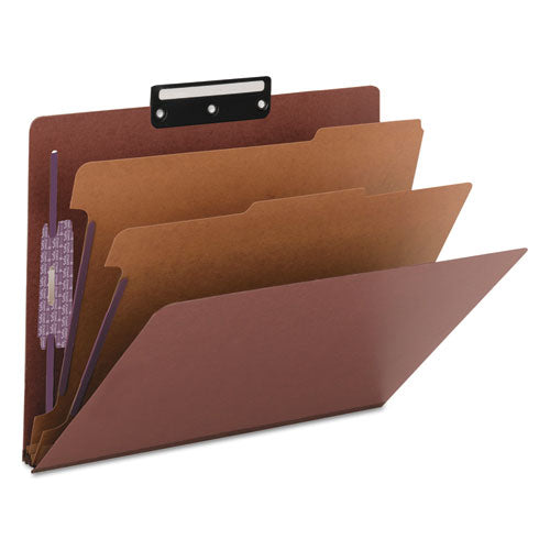 Smead® wholesale. Pressboard Classification Folders With Safeshield Coated Fasteners, 1-3-cut, 2 Dividers, Letter Size, Red, 10-box. HSD Wholesale: Janitorial Supplies, Breakroom Supplies, Office Supplies.