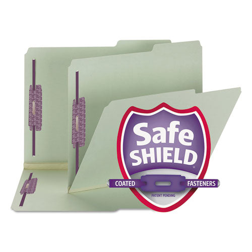 Smead® wholesale. Recycled Pressboard Folders W-two Safeshield Fasteners, 2-5-cut Tab, Right Of Center, 2" Exp, Letter Size, Gray-green, 25-box. HSD Wholesale: Janitorial Supplies, Breakroom Supplies, Office Supplies.